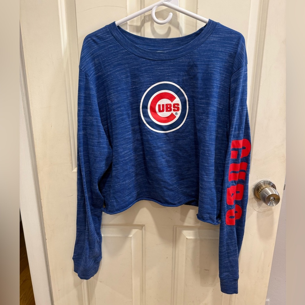 New Era Chicago Cubs Oversized Cropped Tee- Large